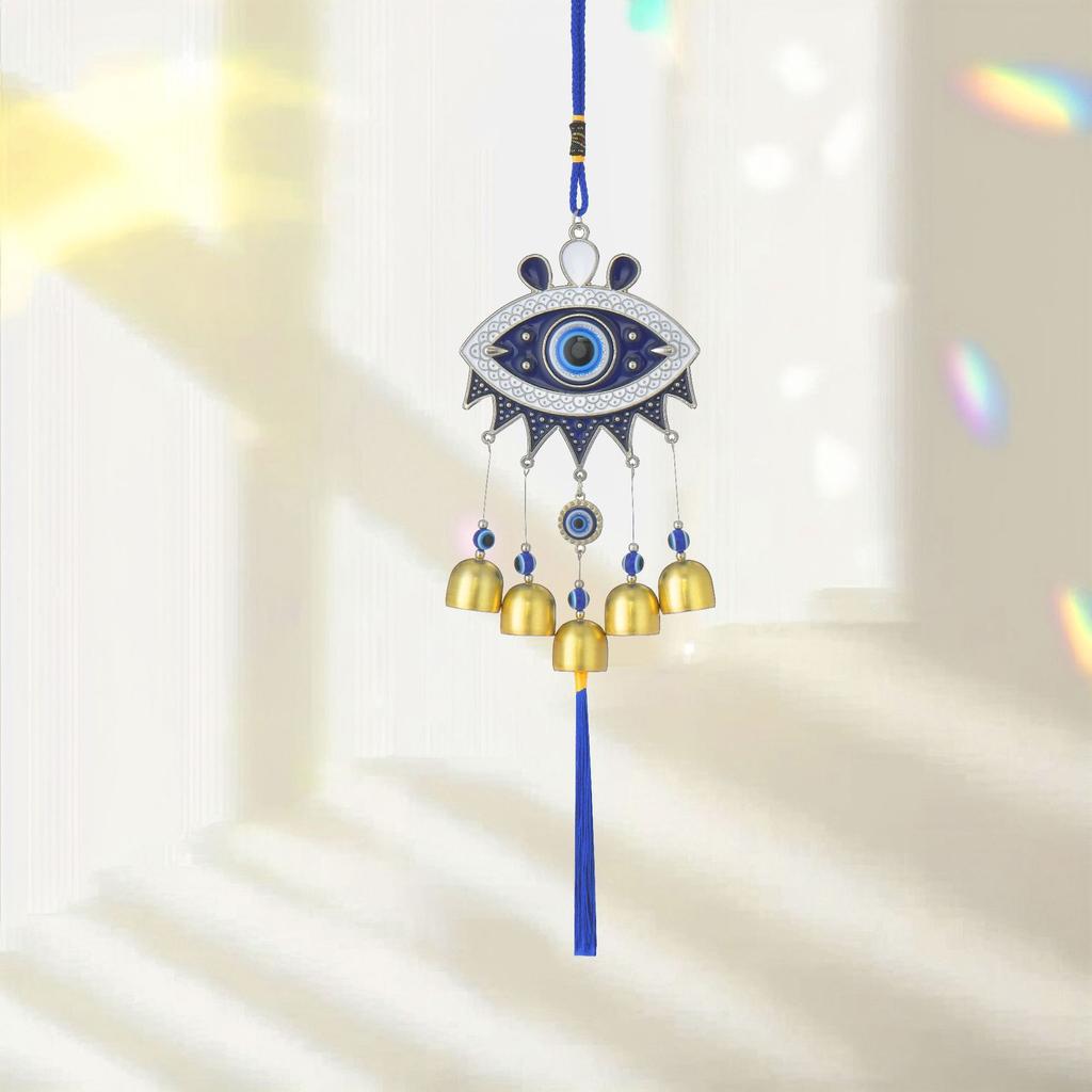 Handmade Evil Eye with Hand Protection Wall Hanging Turkish Ornament Decor  Lucky Blue Evil Eye Door & Wall Hanging Ornament for