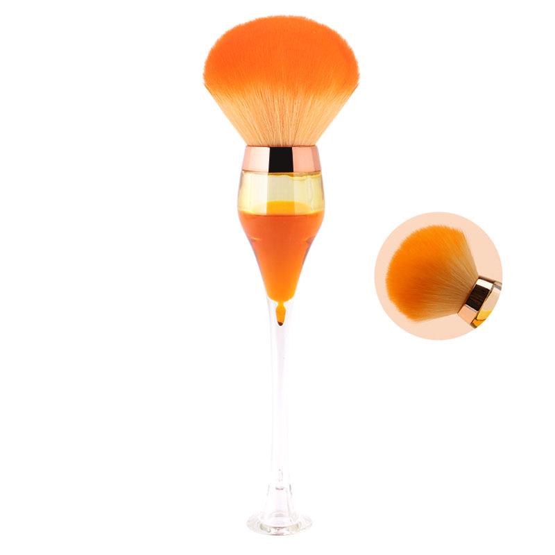 

Большая одинарная кисть для пыли с ногтей с пушистой щетиной - Дизайн бокала на высокой ножке для нанесения румян и нейл-арта.