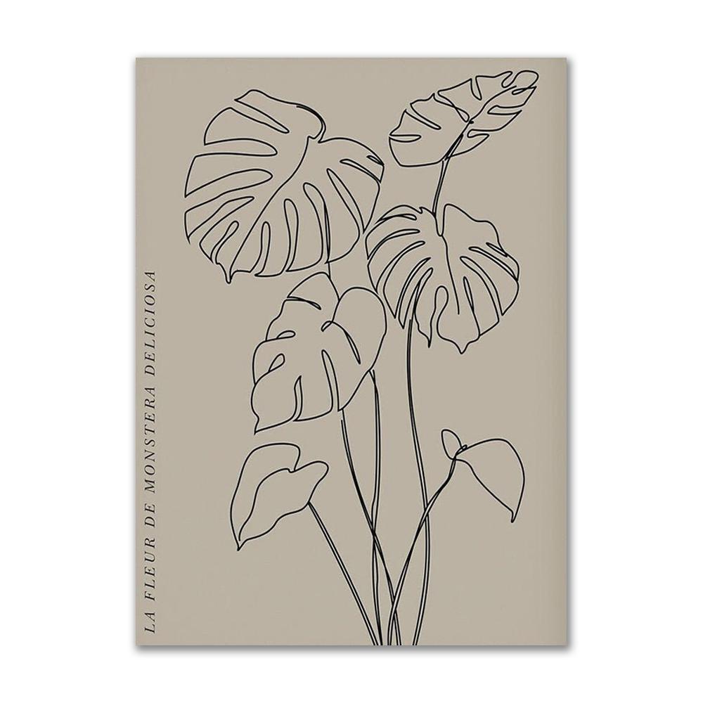 Abstract Matisse Posters Plant Leaf Coral Line Flower Nordic Wall Art Pictures Canvas Painting Prints Living Room Home Decor