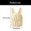 Artisanal Handwoven Rabbits Ears Basket for Easters Decoration and Home Storage Solution