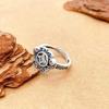 YintaiFei Ethnic Thai Silver Pisces Coin Ring: Vintage Retro Women's Versatile Finger Jewelry