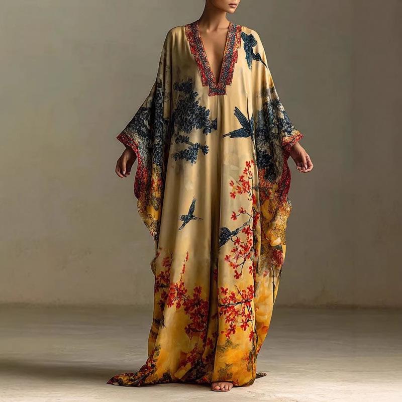 Spring/Autumn Long Sleeve Elegant French Dress with Print for Women M