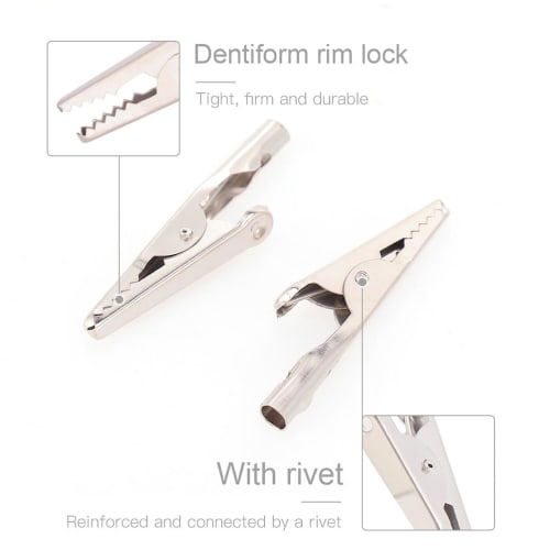 LIOOBO 24-Piece Alligator Clips, Stainless Steel, 51mm, for Plastic Models