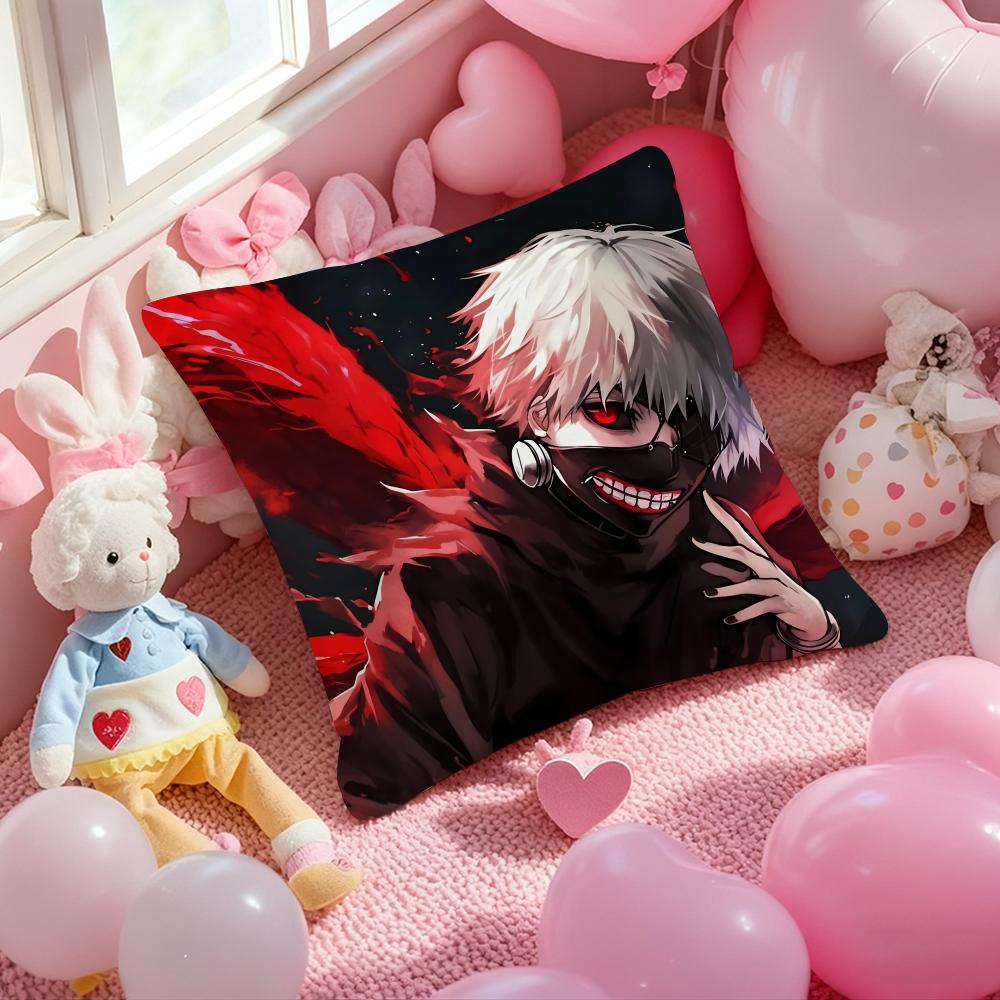 Tokyo G-Ghoul K-Kaneki Ken Cushion Cover Pattern Printed Pillowcase for Living Room Sofa Cushion Cover & Bedroom Decor