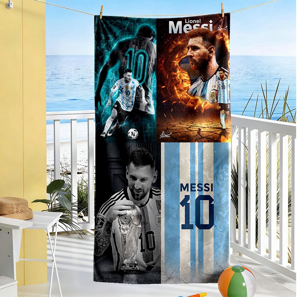 Messi Beach Towel Super Soft & Absorbent Comfortable Lightweight Ideal for Travel, Outdoor, Swim, Pool, Yoga, Surf, Camping, Hiking, Gym, Gift, Holida