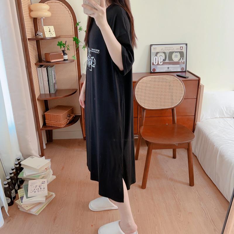 Tall Long 2026 New Korean Version Large Size Fat Mm Summer T-shirt Skirt Loose Ankle Short Sleeve Dress
