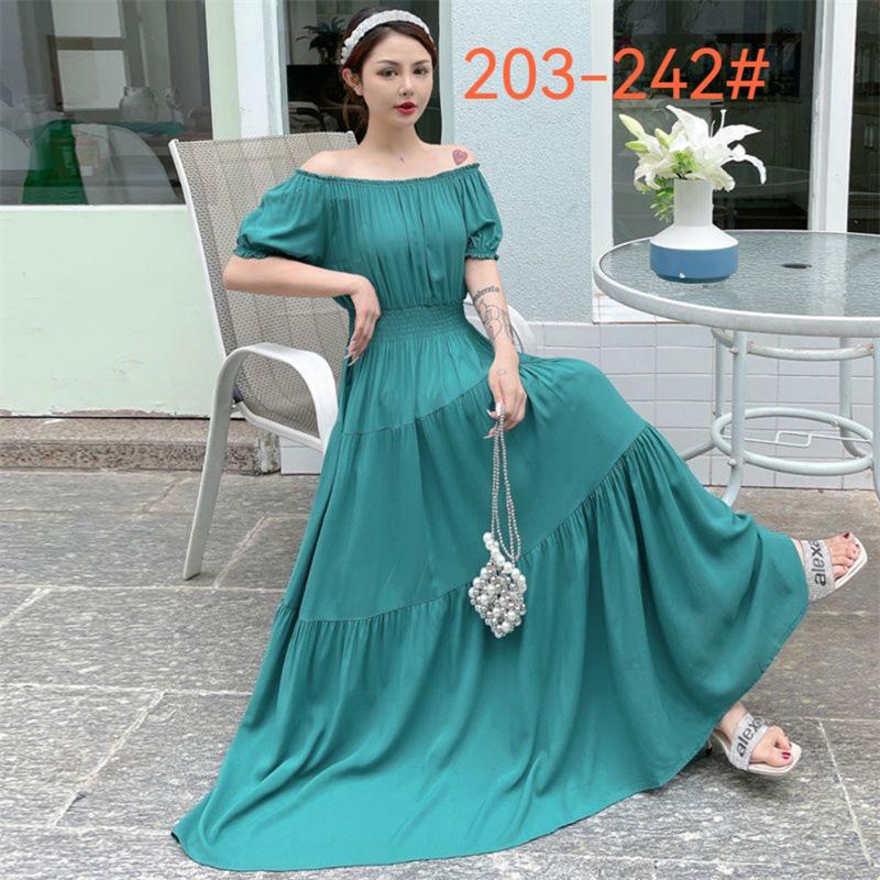 Off-Shoulder One-Neck Cotton Silk Dress Children's Summer Dress Bohemian Island Vacation Dress Travel Beach Dress
