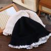 Yarn Women Bucket Hat Lace Trim Beanie Hat Fashion Knitted Fisherman Hat  Girl