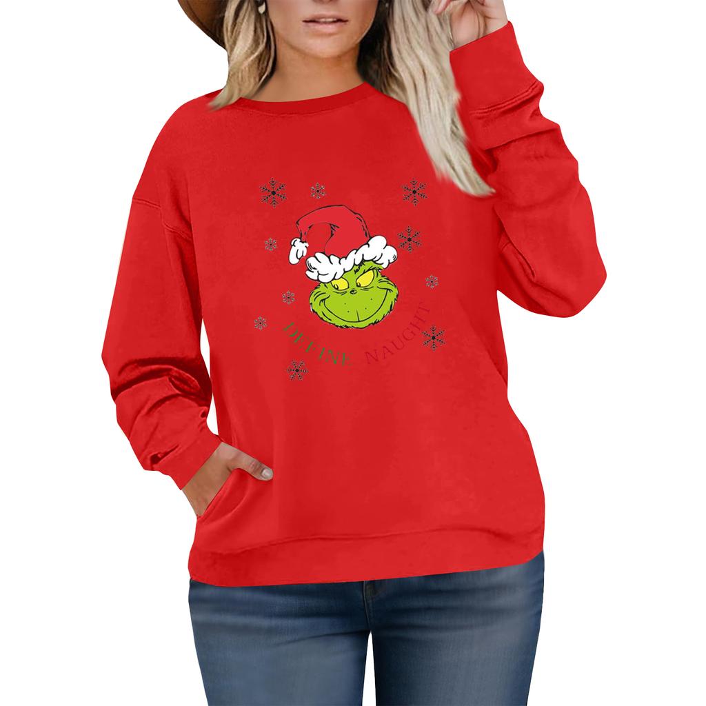 Women's Fashionable Casual Plus-Size Long Sleeve Pullover Printed Sweatshirt