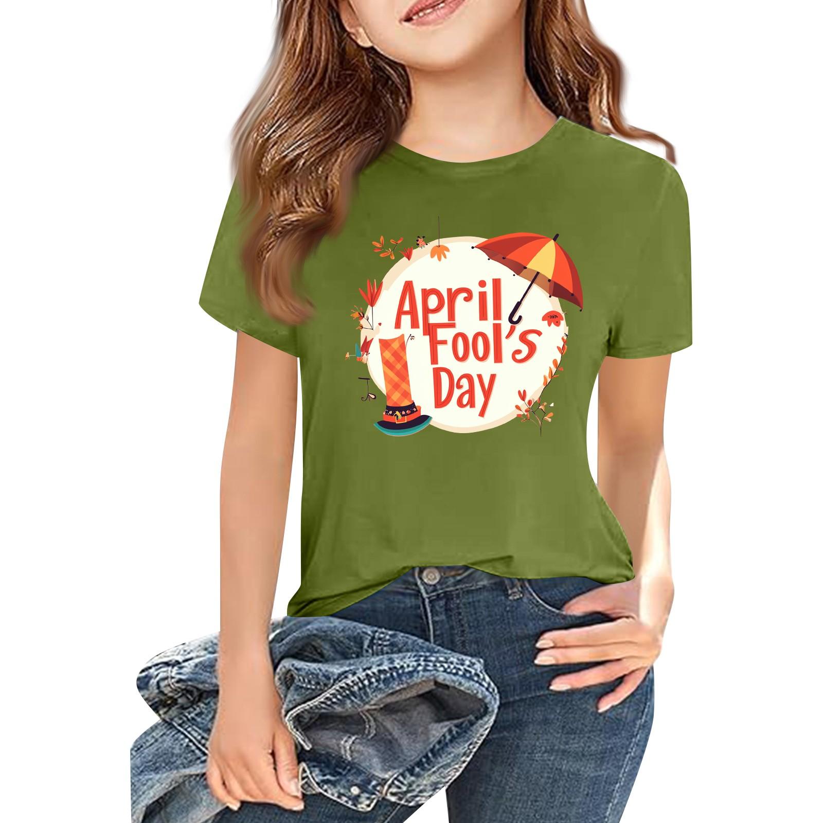 Children s Fashion Casual Short Sleeve Printed Round Neck Short Sleeve T-Shirt Top 110