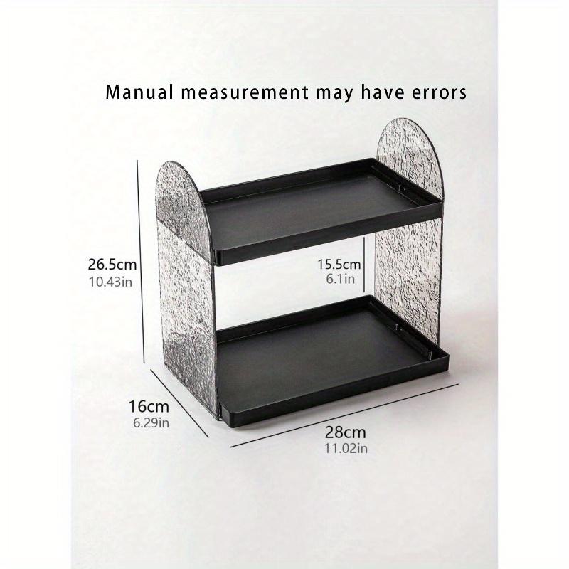 1pc Acrylic Makeup Organizer, Dual-Layer Increased Heighten Cosmetic Display Holder, Vanity Tray for Skincare, Perfume, Lipstick, Desk Storage Box