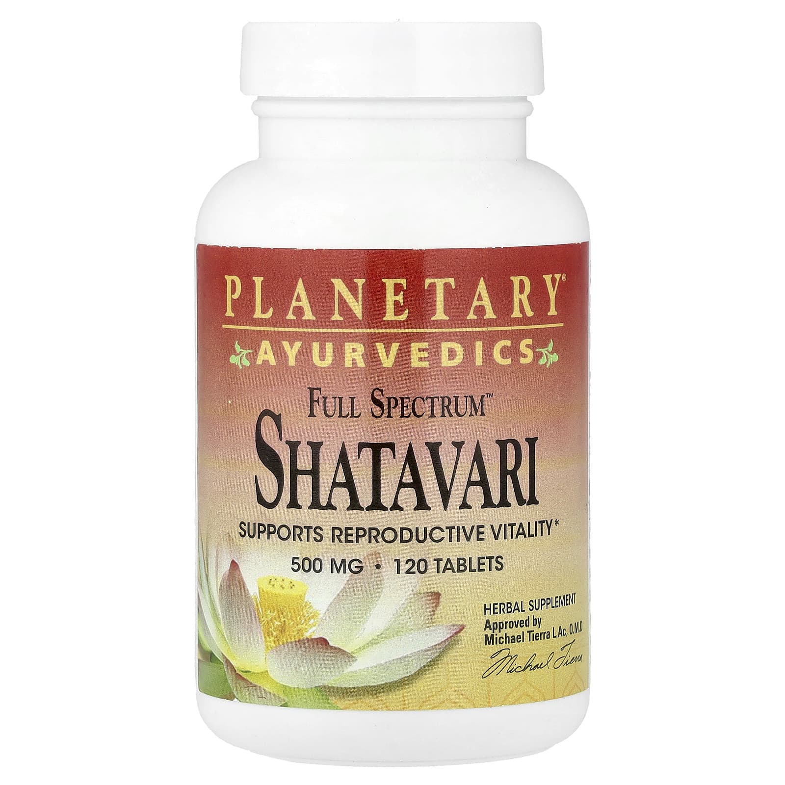 

Planetary Herbals, Ayurvedics, Full Spectrum™, Shatavari, 500 mg, 120 Tablets