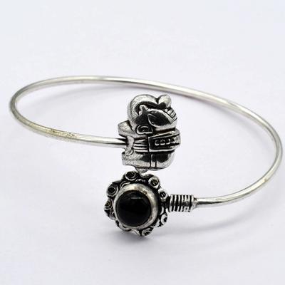 Black Onyx Gemstone Ethnic Handmade Adjustable Bangle Jewelry 8 Gms BN 66