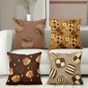 Brown Bakery Print Couch Throw Pillow Covers Set of Polyester Sofa Cushion Cov Headboard Pillow (Without Pillow Core