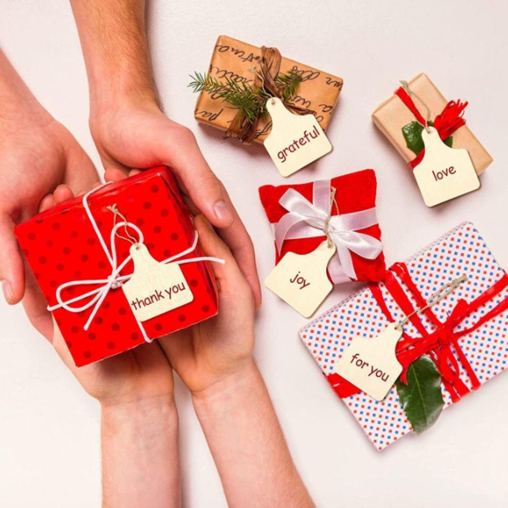 40pcs With Ropes Unfinished Wooden Cutouts Wooden Hanging Cow Tags Cow Ear Tags Cutouts  Home Party