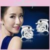 Exquisite Ladies Dolphin's Love Rhinestone Ear Stud Earrings With Timeless Design