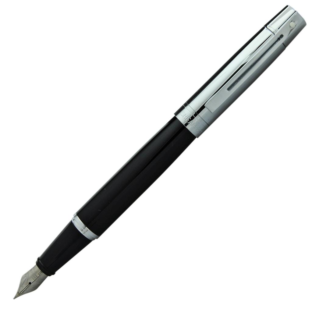 Sheaffer 300 Black Chrome Fountain Fine Officially Imported & Pen, Nib, SGC9314PN-F,