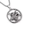 Pentagram Viking Wolf Head Men's Pendant Retro Titanium Steel Men's Necklace