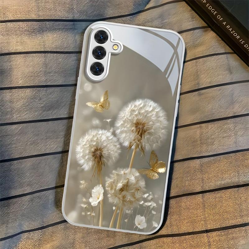 

Dandelion Art Glass Phone Case Suitable for Samsung for Galaxy S26 S25 S24 S23 S22 S20 FE Ultra Plus 5G Anti Drop Back Cover Galaxy S25