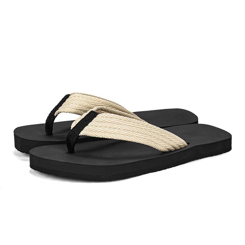 

Мужские шлепанцы с фиксацией на пальцах, нескользящая мягкая подошва, износостойкая резина, модная уличная обувь, летние пляжные сандалии 45 бежевый