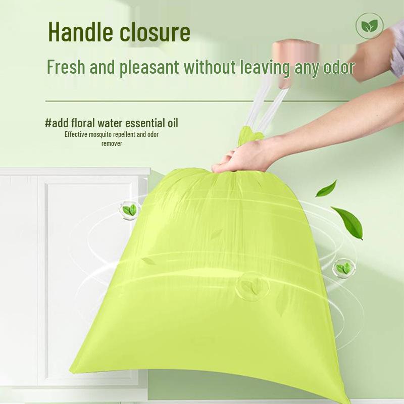 Mugwort Insect Repellent Large Kitchen Trash Bags - Thick, Handheld, Economical, Drawstring Plastic for Home