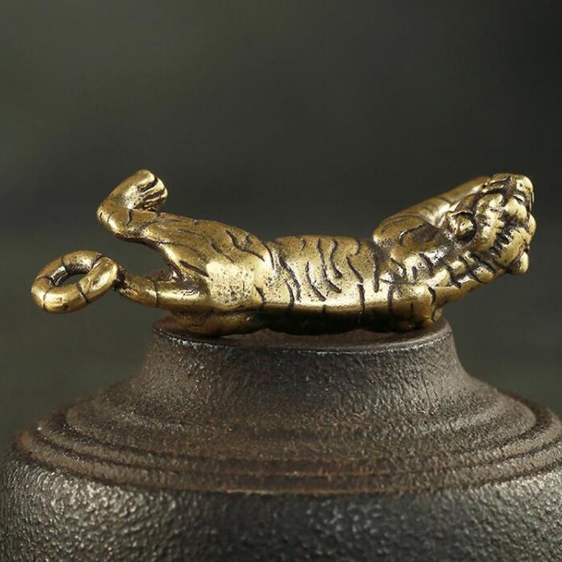 Tiger Figurines Ornaments Pure Copper Animal Tigers Model Statue Decorations