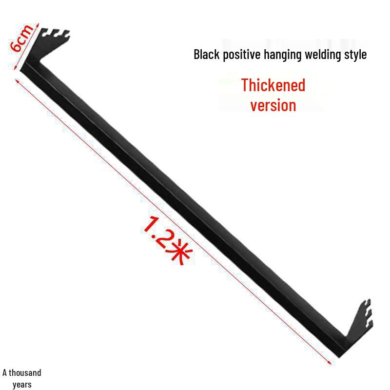 Black & White Clothing Store Stainless Steel Wall-Mounted Display Rack with Side Hooks and Shelving Brackets