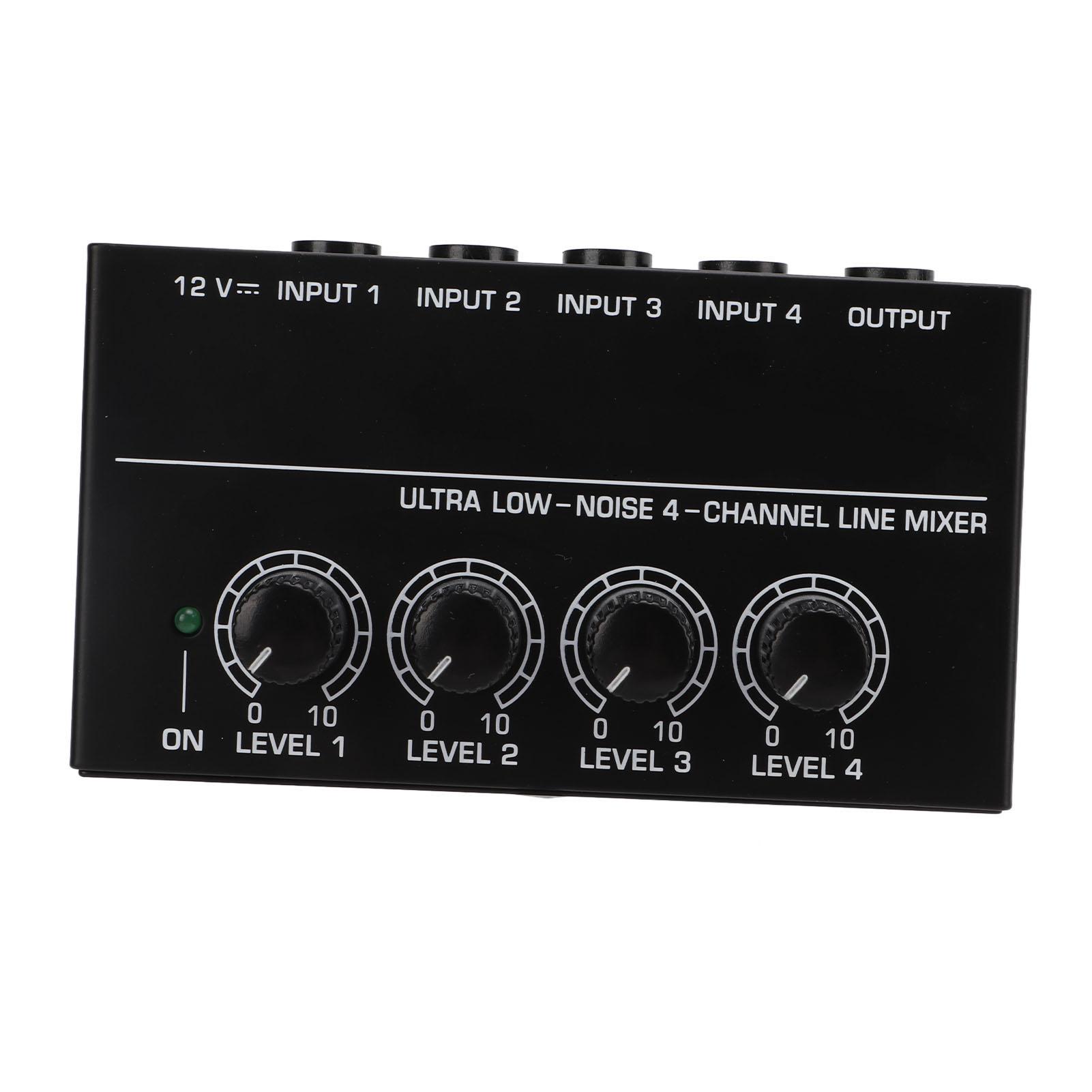 

4 Channel Line Mixer Ultra Low Noise Mono Analog Audio Mixers 1 4in TS
