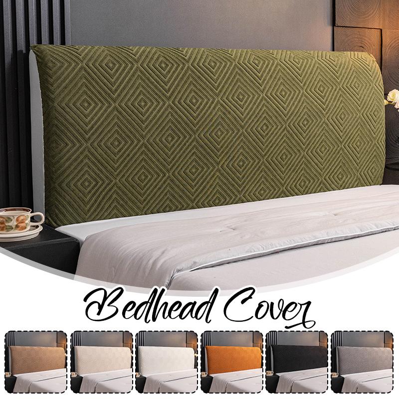 Stretch Bed Headboard Cover Soft Velvet Bed Head Slipcovers All-inclusive Solid Color Bedside Backrest Dust Protector Coversr