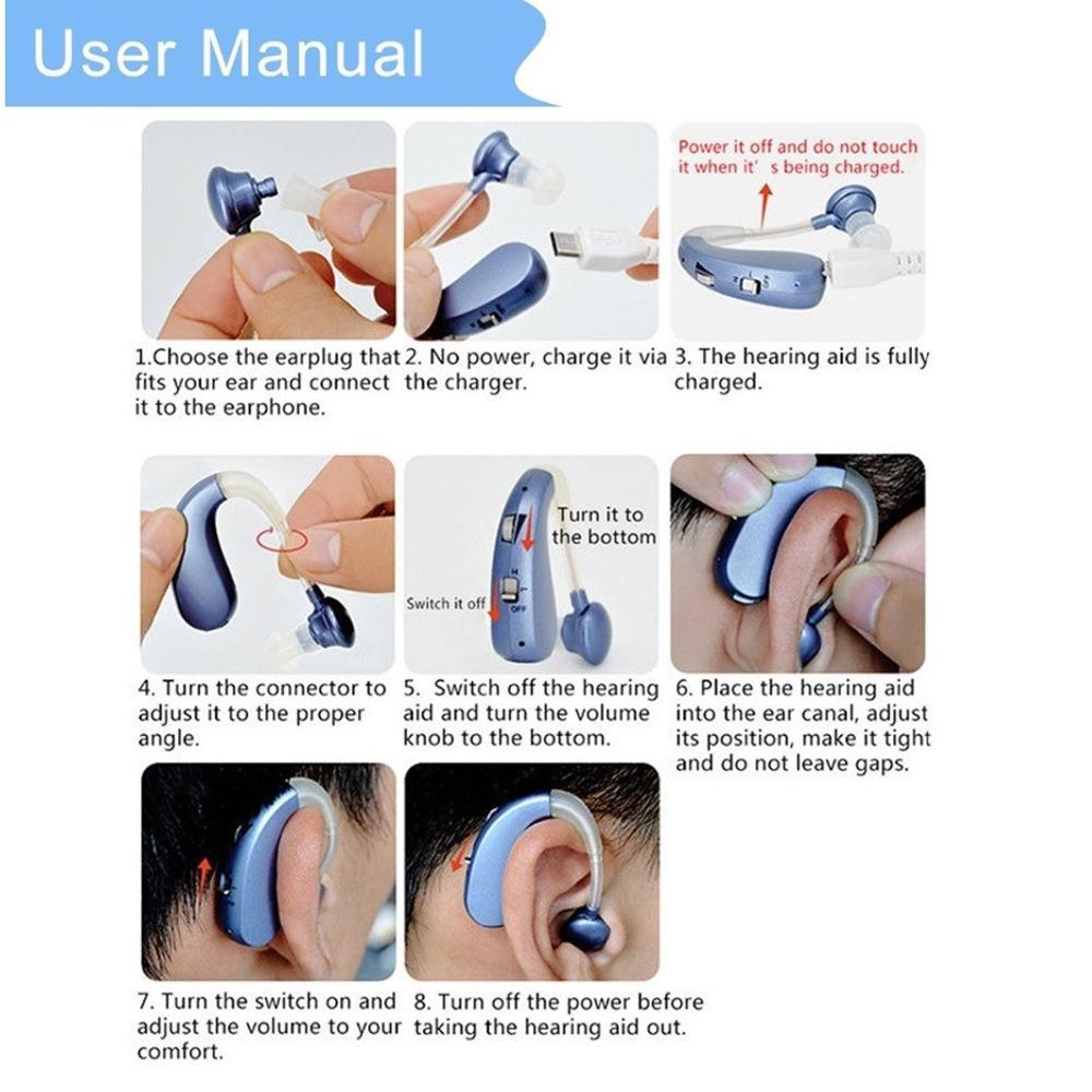 Rechargeable BTE Hearing Aid for Elderly - English Version