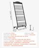 Brochure Display Rack, 4-Tier Magazine Literature Display Stand with Wheels, Movable Floor Standing Magazine Rack, Heavy Duty Newspaper Catalog