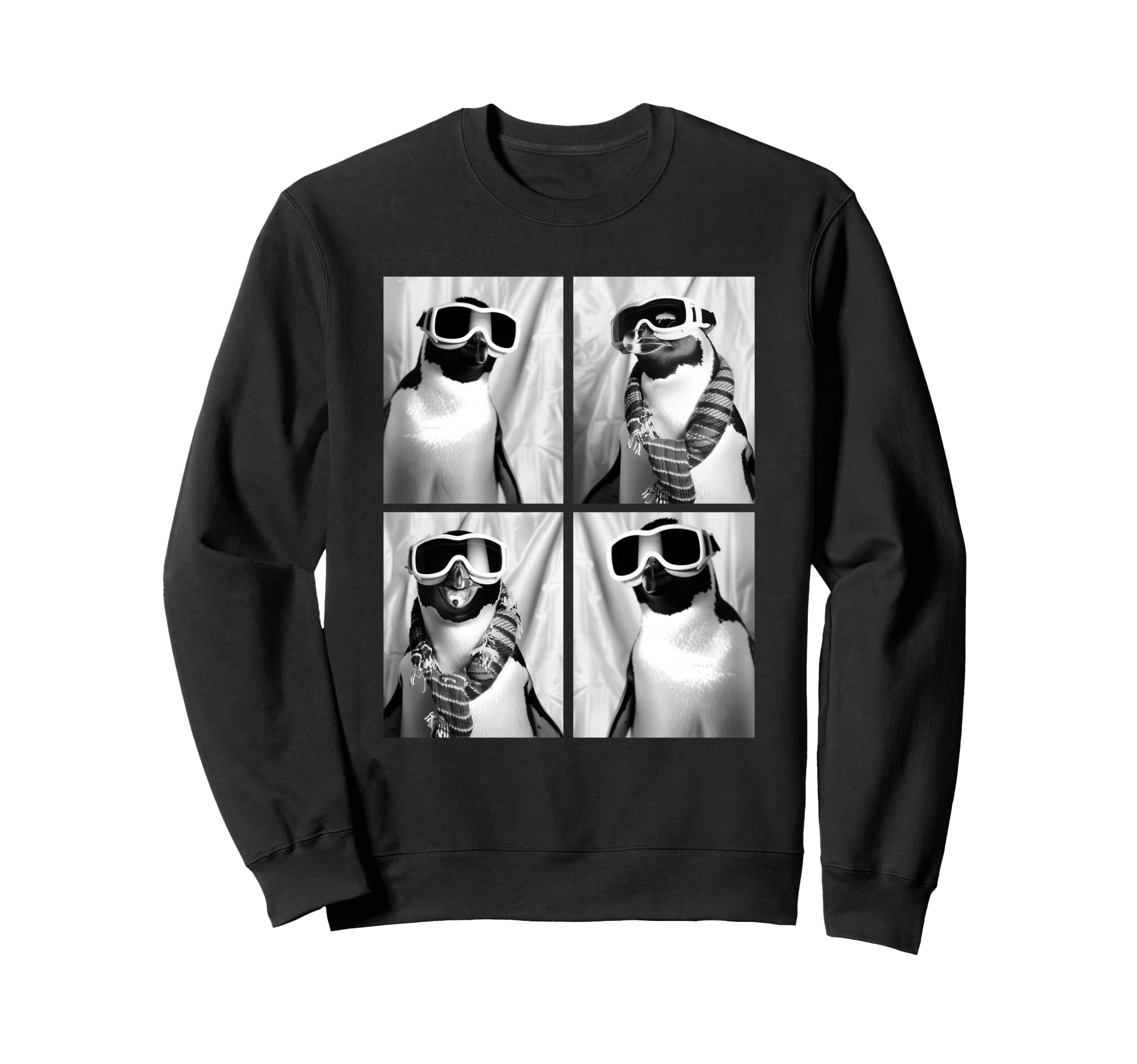 

Cute Penguin Snow Funny Marine Animal Winter Sweatshirt Goggles, чёрный
