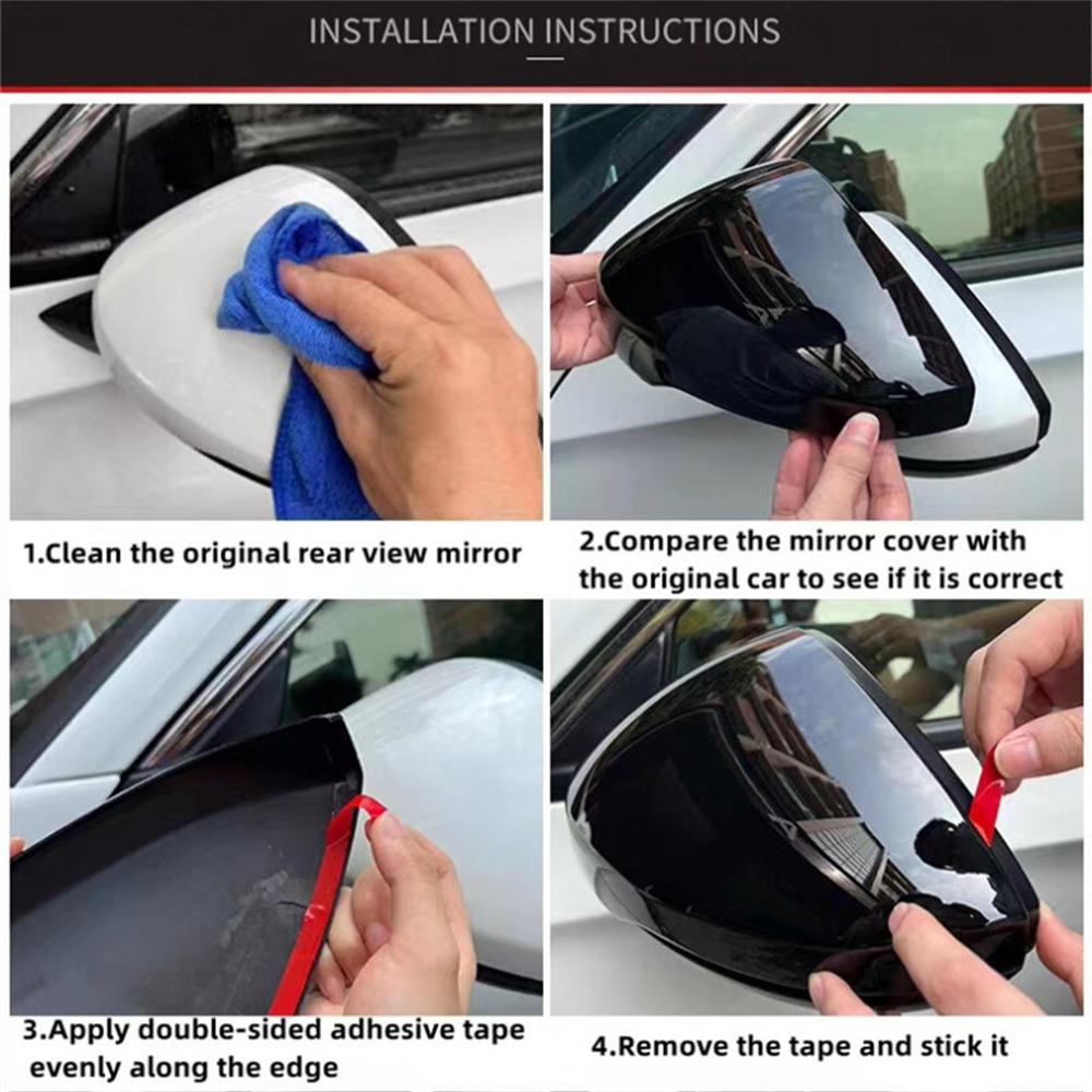 Glänzend Schwarz Für Mercedes Benz W204 W176 W212 Hupen Spiegelabdeckkappen Zubehör