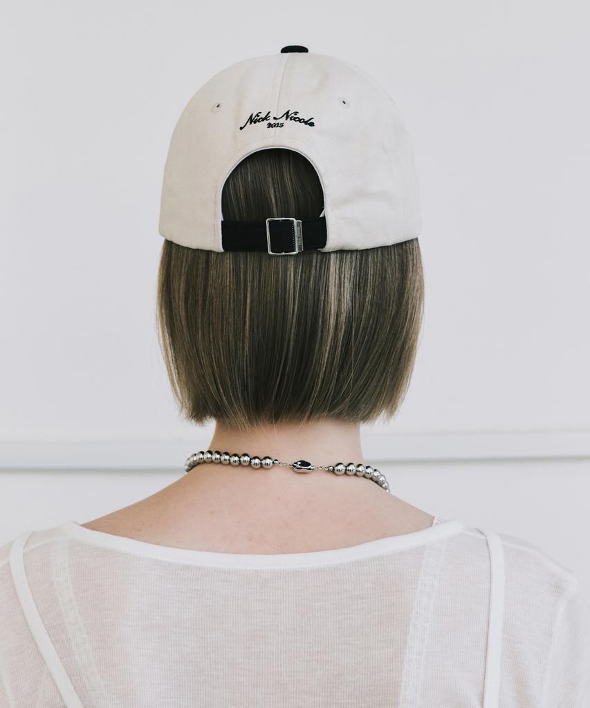 Nigaennikol Nicole Lettering Ball Cap_Twotone Black