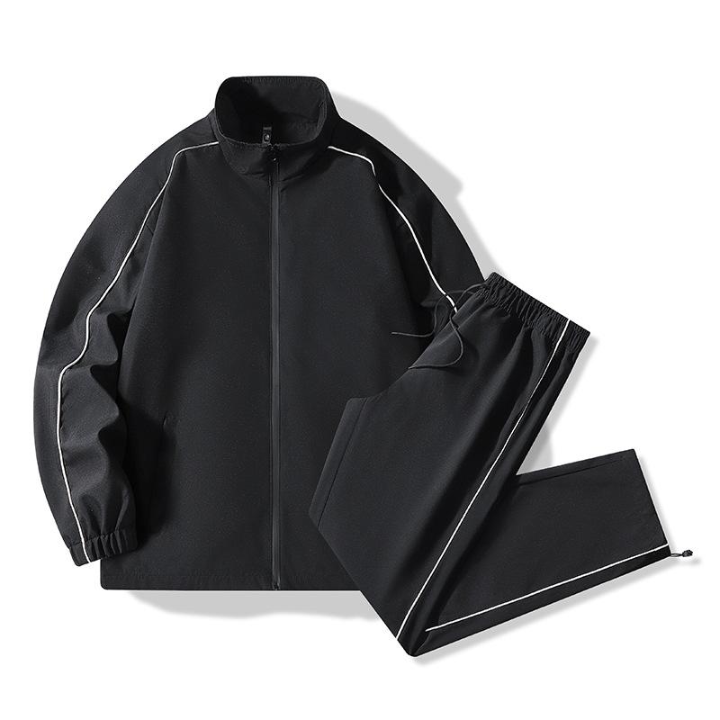 Men's and Women's Same Spring and Autumn Trousers Sports Stand-up Collar Jacket Casual Suit Clothes