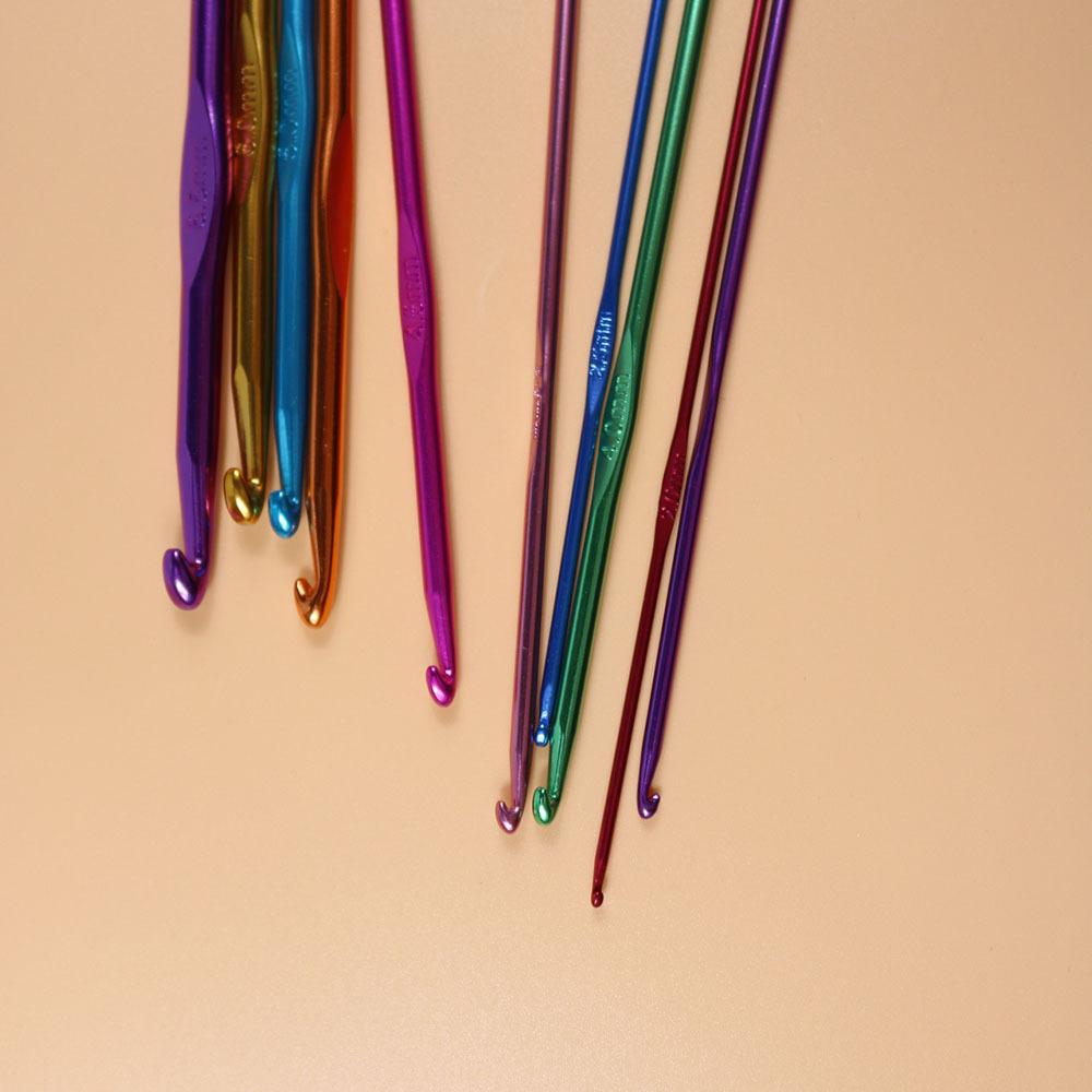 Knitting Tools, Color Aluminum Crochet, Alumina Single Head Crochet, Sweater Needle 12 Pack