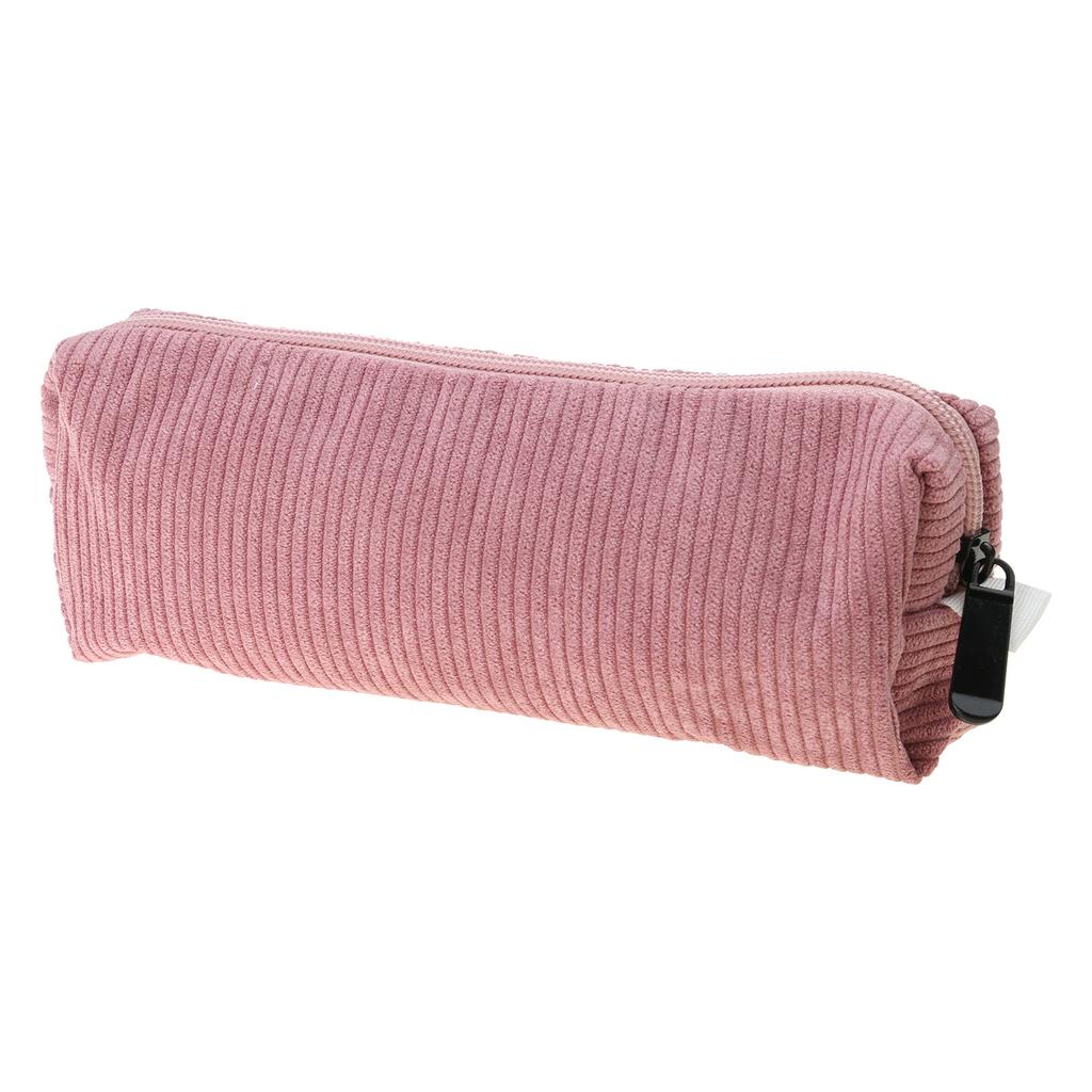 Big Capacity Pencil Bag Zippered Pen Case Corduroy Pencil Bag Corduroy Pen Pouches Stationery Bag for Student School