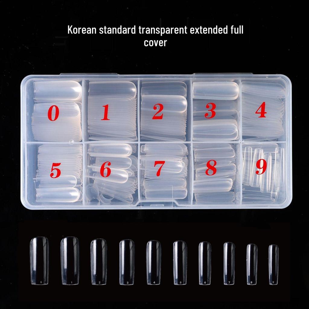 Korean Standard Clear French Nail Tips for Beginner Practice - Full & Half Cover, 500 Pieces