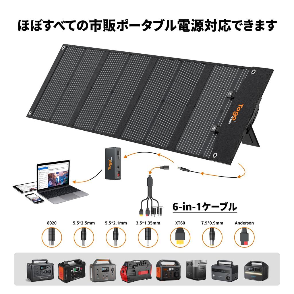 Togo Power Solar High Conversion IP65 Waterproof and Charging for Smartphones and Portable Power Power Outage Disaster Preparedness Compatible with