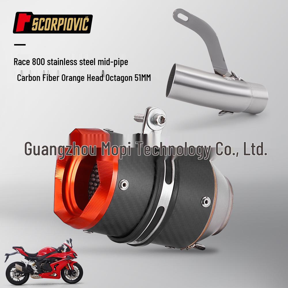 CY 800 Edelstahl Motorrad Auspuff Mittel-Heckteil-Kit, Einfache Installation