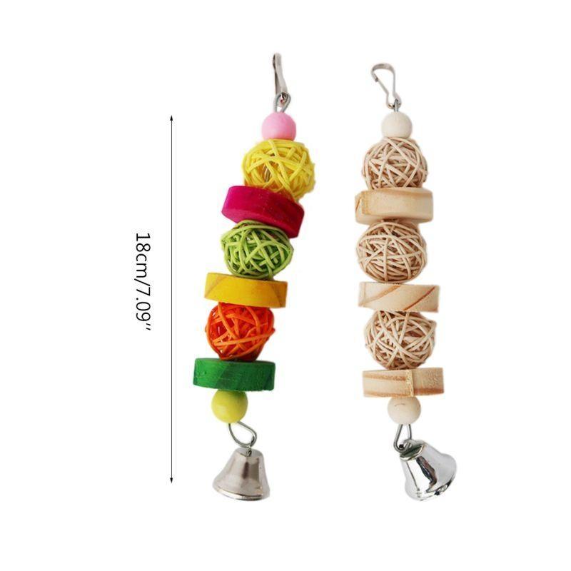 Bird Tearing Toy Blocks Rattan Balls Parrot Chewing for Conures Parakeets African Greys Finch Canary