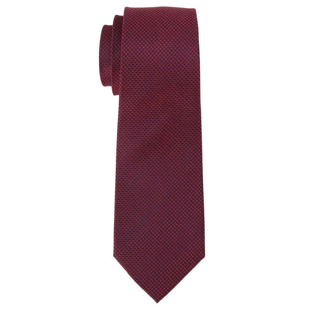 [LEREVE] Brand 100% Silk Tie, Seven-Fold, Wine Red & Navy Bicolor, Seven-Fold Tie, Houndstooth Pattern, Red & Blue
