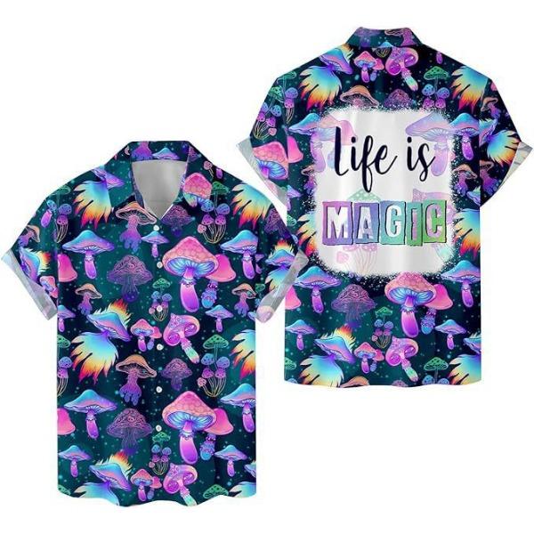 

Летняя мужская повседневная рубашка с коротким рукавом и 3D цифровой печатью большого размера S