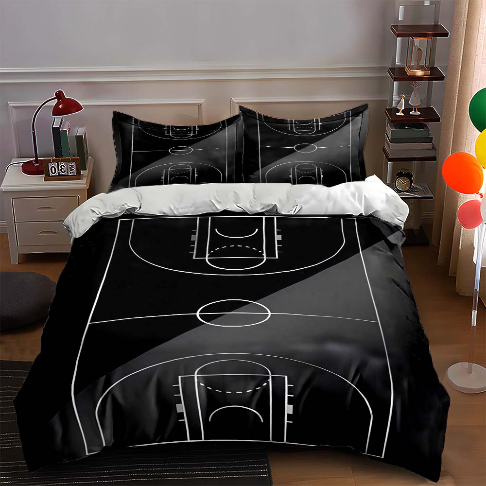 

Basketball court design. Bedding Duvet cover sets Duvet covers Pillowcases gifts (1 * Duvet Cover 2 * Pillowcases, without duvet insert) 135x200cm