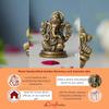 Golden Metal Handcrafted Blessing Lord Ganesha Idol for Home Decor Office Car Dashboard- Ganesha Statue