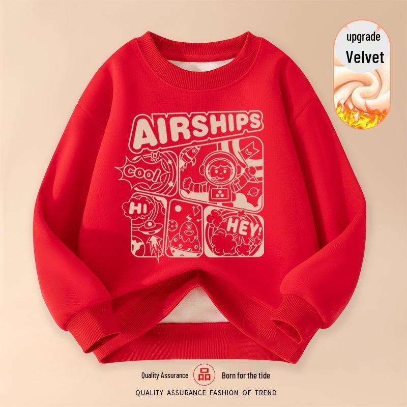 2025 Boys' Stylish Autumn Pullover Sweatshirt - Long Sleeve Round Neck Top for Middle and Big Kids