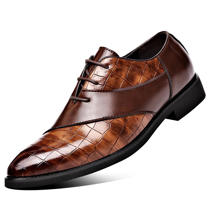 

Деловые мужские кожаные туфли классического британского джентльменского стиля, модные, вечерние, повседневные, офисные, для улицы, свадьбы, жениха, коричневые туфли 38-48 48 коричневый