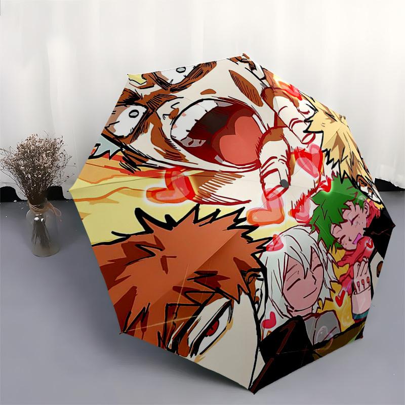 1pc Outdoor Umbrella with Anime Characters - Automatic Opening/Closing, Portable Tri-Fold Design, 8-Rib Iron Frame, Perfect Gift for Fans, Travel