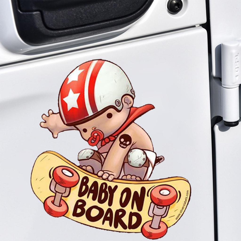 Car Window Decals PVC Baby Scooter Design Automotive Door Decals Scratch-Proof Adhesive Stickers For Sedan Motorcycles RV