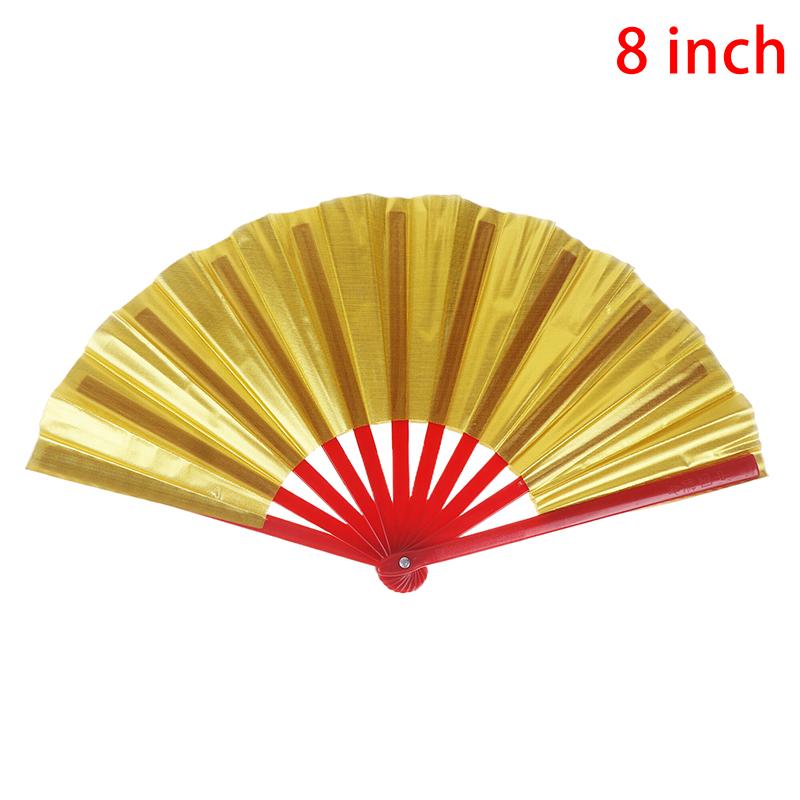 

8/10-дюймовый двухсторонний золотой лазерный веер, китайский веер тайцзи, голографические складные веера, веер кунг-фу, веер для украшения концертных баров и вечеринок 8 inch